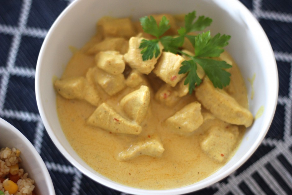 kyckling curry med grönsaksbulgur