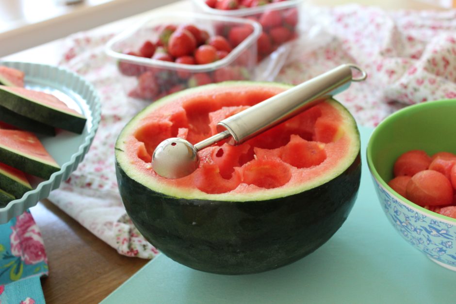 Frysta vattenmelonkulor